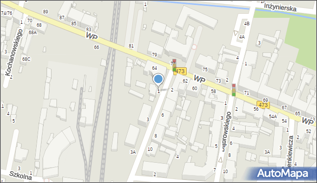 Piotrków Trybunalski, Polskiej Organizacji Wojskowej, 1, mapa Piotrków Trybunalski