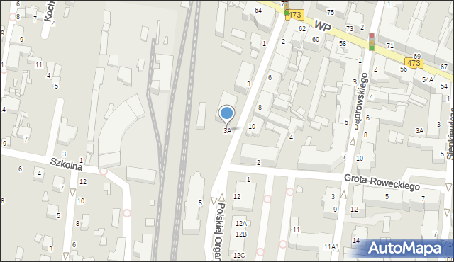 Piotrków Trybunalski, Polskiej Organizacji Wojskowej, 3A, mapa Piotrków Trybunalski