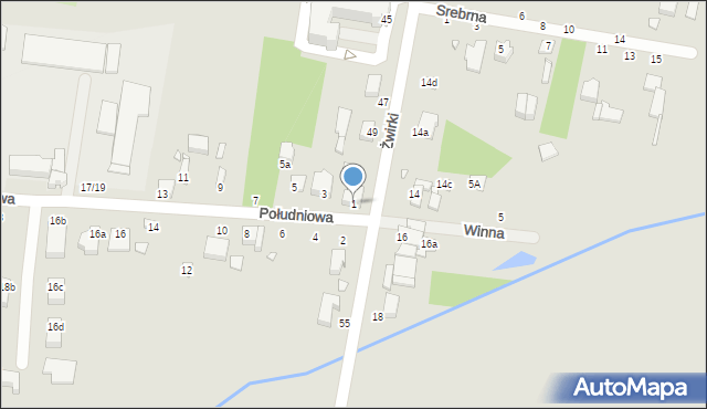 Piotrków Trybunalski, Południowa, 1, mapa Piotrków Trybunalski