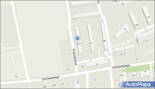 Piotrków Trybunalski, Poprzeczna, 15, mapa Piotrków Trybunalski