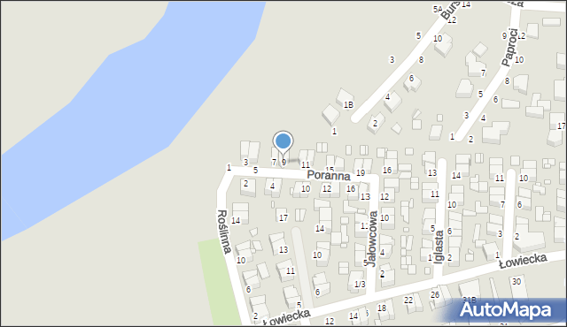Piotrków Trybunalski, Poranna, 9, mapa Piotrków Trybunalski