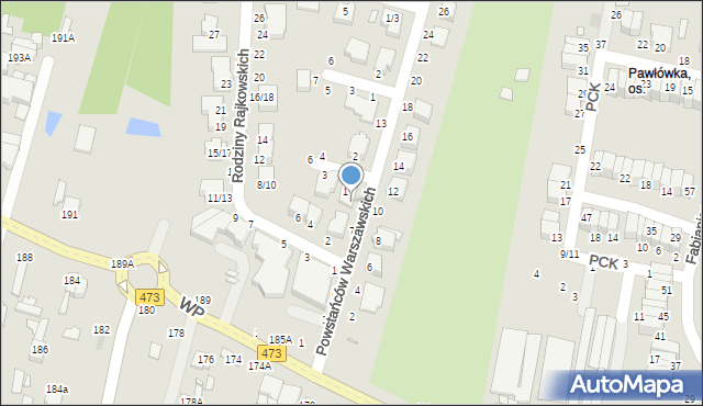 Piotrków Trybunalski, Powstańców Warszawskich, 9, mapa Piotrków Trybunalski