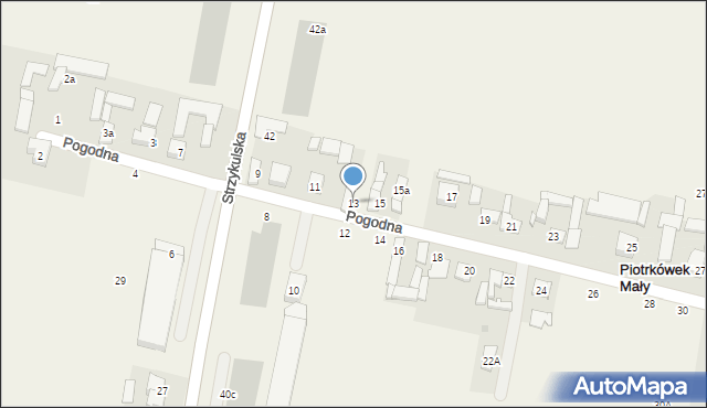 Piotrkówek Mały, Pogodna, 13, mapa Piotrkówek Mały