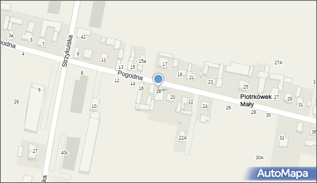 Piotrkówek Mały, Pogodna, 18, mapa Piotrkówek Mały