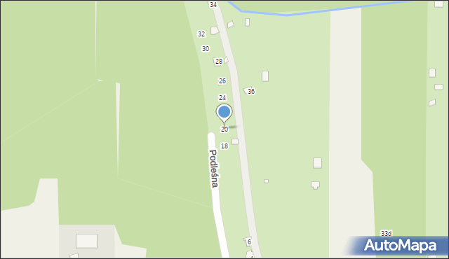 Piskórka, Podleśna, 20, mapa Piskórka