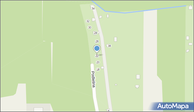Piskórka, Podleśna, 22, mapa Piskórka