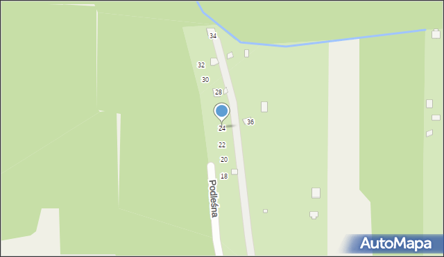 Piskórka, Podleśna, 24, mapa Piskórka