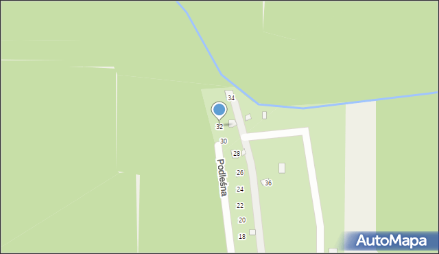 Piskórka, Podleśna, 32, mapa Piskórka