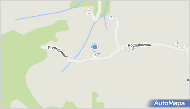 Piwniczna-Zdrój, Podbukowiec, 10, mapa Piwniczna-Zdrój