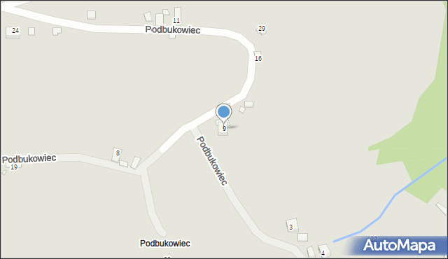 Piwniczna-Zdrój, Podbukowiec, 9, mapa Piwniczna-Zdrój