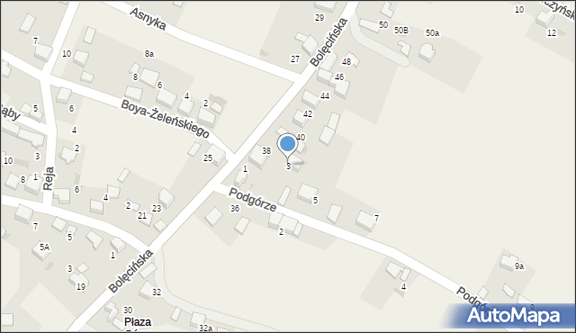 Płaza, Podgórze, 3, mapa Płaza