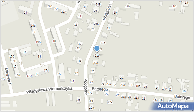 Pleszew, Podgórna, 21c, mapa Pleszew