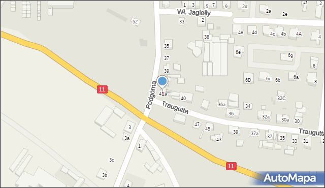 Pleszew, Podgórna, 41a, mapa Pleszew