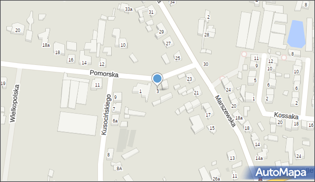 Pleszew, Pomorska, 3, mapa Pleszew