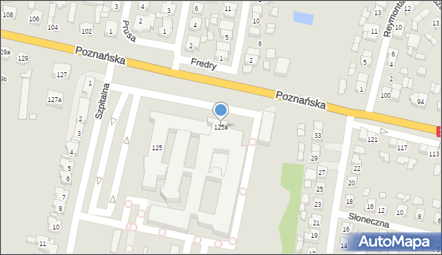 Pleszew, Poznańska, 125a, mapa Pleszew