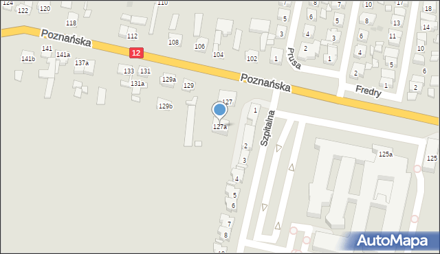 Pleszew, Poznańska, 127a, mapa Pleszew