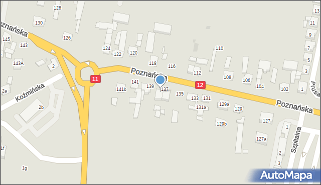 Pleszew, Poznańska, 137a, mapa Pleszew