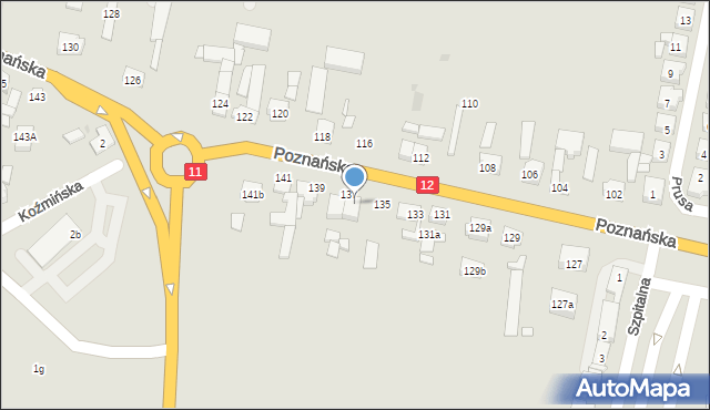 Pleszew, Poznańska, 137b, mapa Pleszew