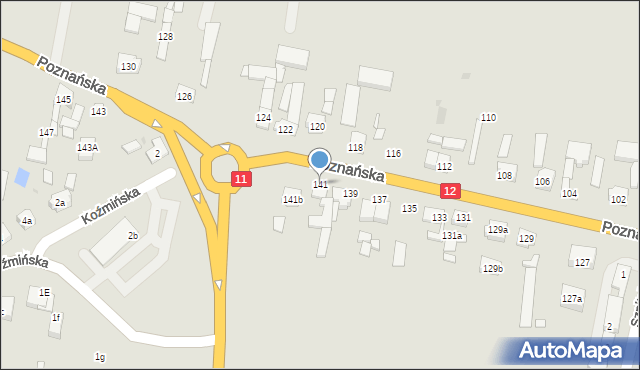 Pleszew, Poznańska, 141, mapa Pleszew