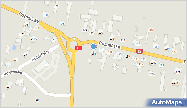 Pleszew, Poznańska, 141b, mapa Pleszew