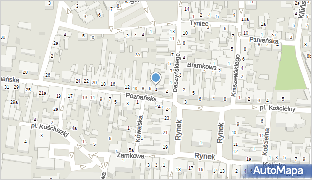 Pleszew, Poznańska, 4, mapa Pleszew