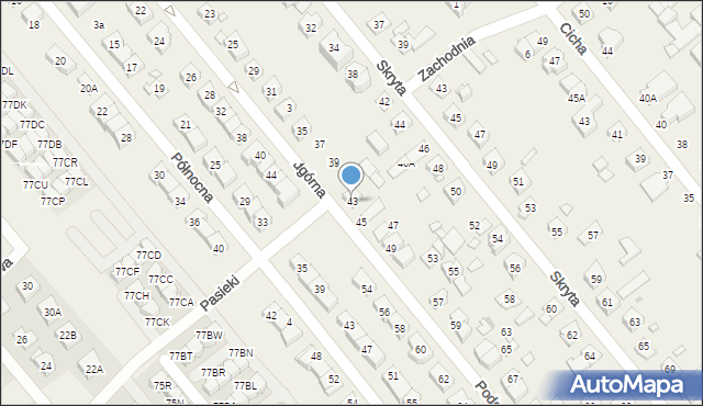 Plewiska, Podgórna, 43, mapa Plewiska