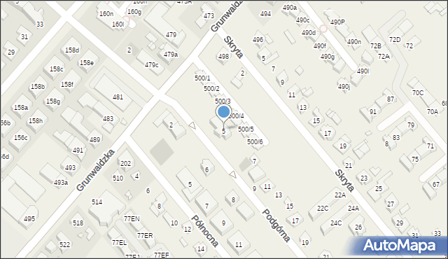 Plewiska, Podgórna, 5, mapa Plewiska