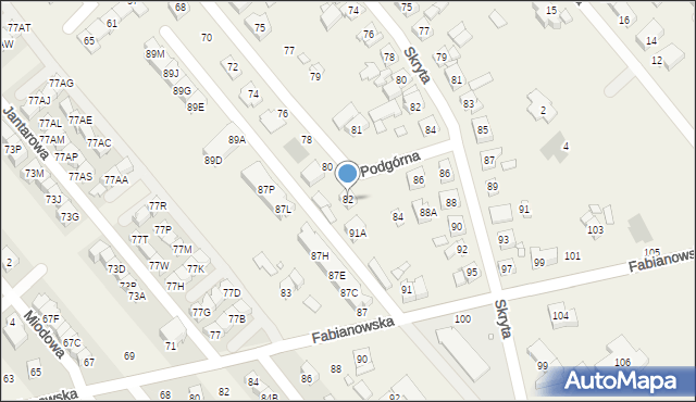 Plewiska, Podgórna, 82, mapa Plewiska