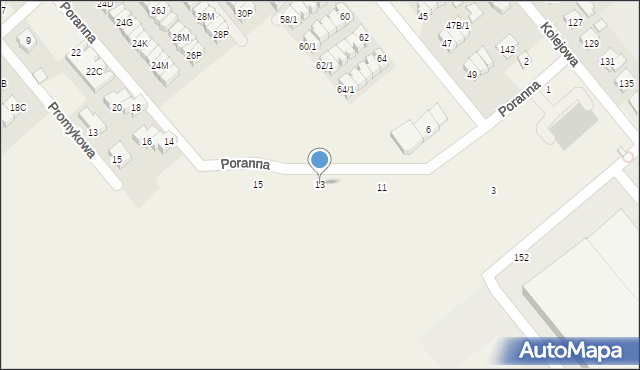 Plewiska, Poranna, 13, mapa Plewiska