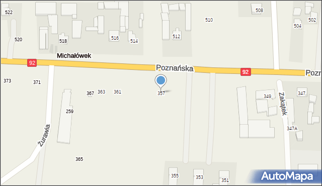 Płochocin, Poznańska, 357, mapa Płochocin