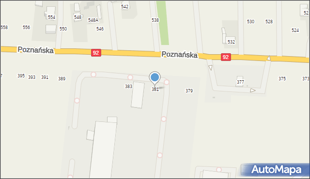 Płochocin, Poznańska, 381, mapa Płochocin