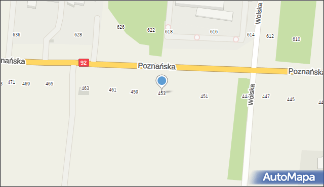 Płochocin, Poznańska, 453, mapa Płochocin