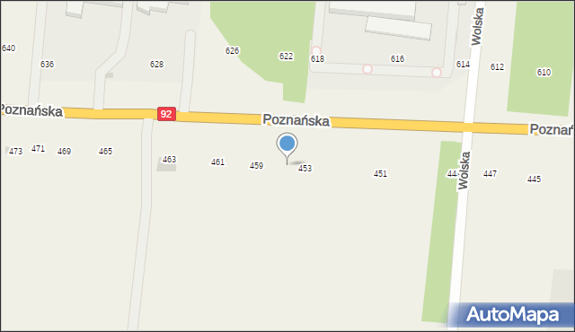 Płochocin, Poznańska, 455, mapa Płochocin