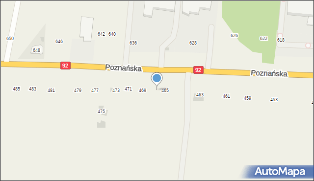 Płochocin, Poznańska, 467, mapa Płochocin