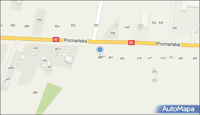 Płochocin, Poznańska, 485, mapa Płochocin