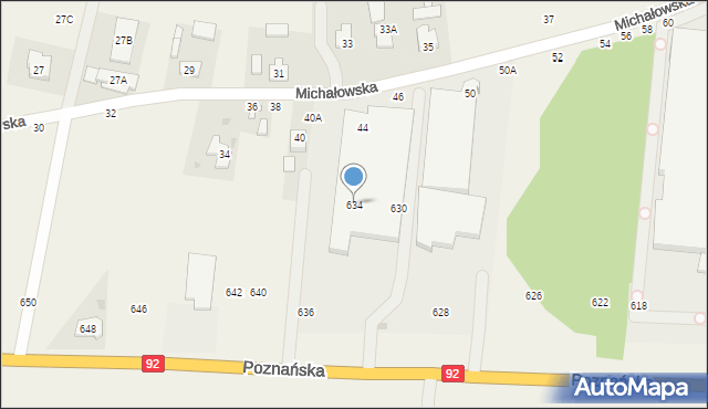 Płochocin, Poznańska, 634, mapa Płochocin