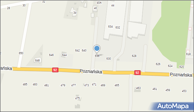 Płochocin, Poznańska, 636, mapa Płochocin