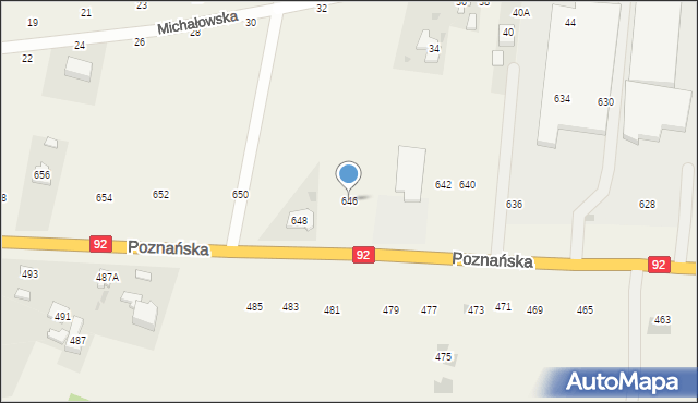 Płochocin, Poznańska, 646, mapa Płochocin