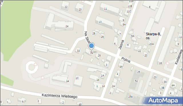 Płock, Polna, 31, mapa Płock