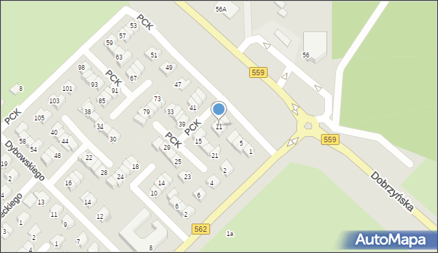 Płock, Polskiego Czerwonego Krzyża, 11, mapa Płock