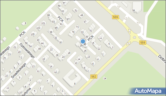 Płock, Polskiego Czerwonego Krzyża, 27, mapa Płock