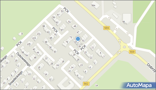 Płock, Polskiego Czerwonego Krzyża, 37, mapa Płock