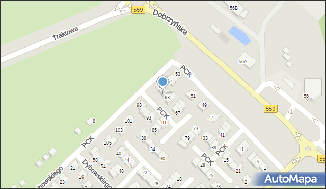 Płock, Polskiego Czerwonego Krzyża, 61, mapa Płock