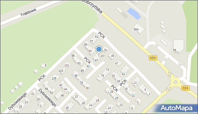 Płock, Polskiego Czerwonego Krzyża, 71, mapa Płock