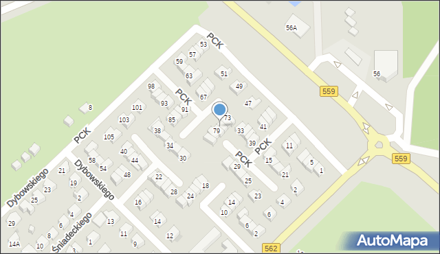 Płock, Polskiego Czerwonego Krzyża, 77, mapa Płock