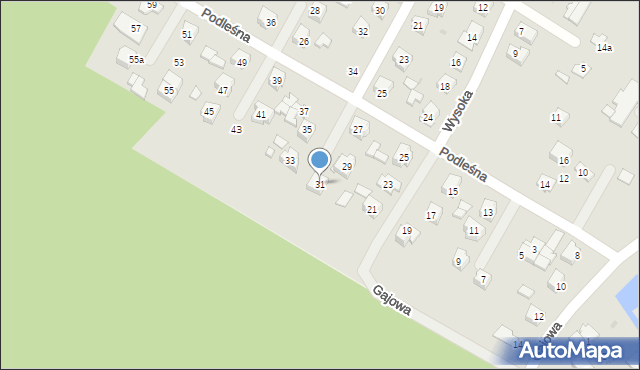 Płock, Podleśna, 31, mapa Płock