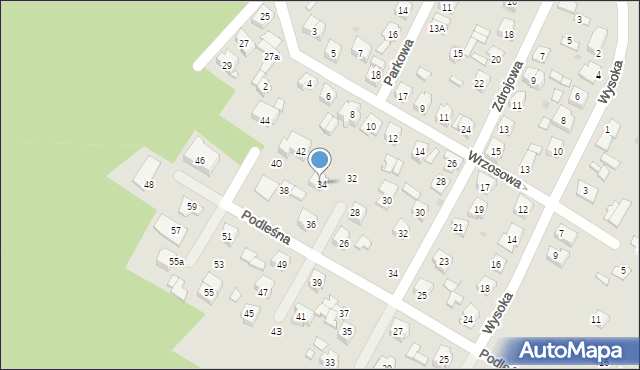 Płock, Podleśna, 34a, mapa Płock