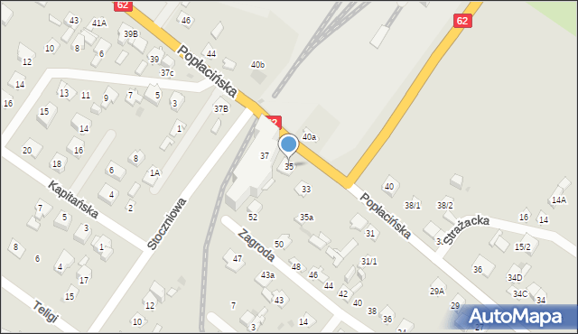 Płock, Popłacińska, 35, mapa Płock