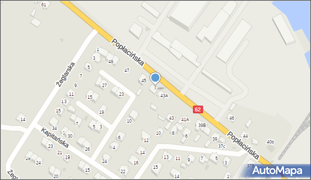 Płock, Popłacińska, 43B, mapa Płock