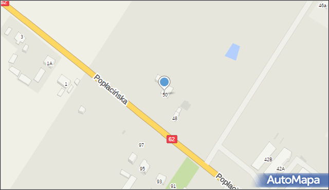 Płock, Popłacińska, 50, mapa Płock